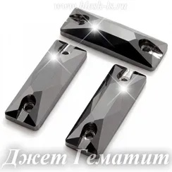 Пришивной багет Dongzhou с 2 отверстиями, Джет Гематит