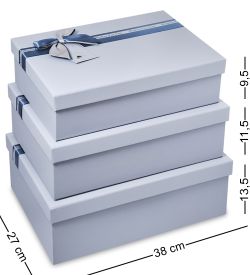 WF-181-A Набор коробок из 3 шт, голубовато-серый