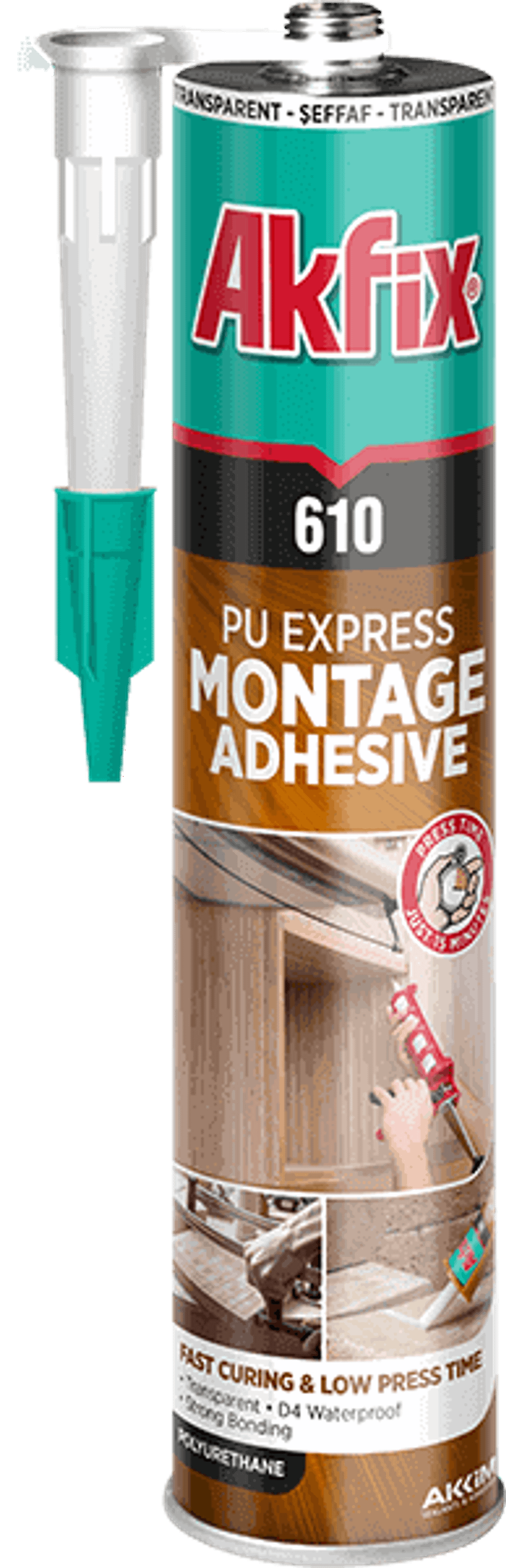 Akfix Клей 610 пу прозрачный монтажный 310мл
