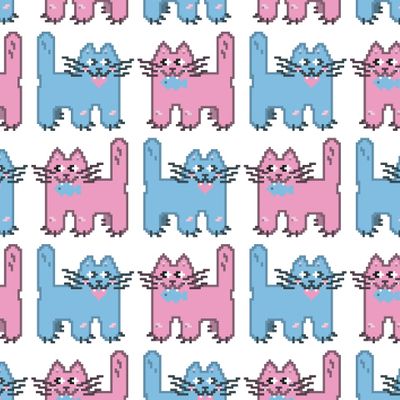 Привет 90-ые! Котики в пиксель-арт