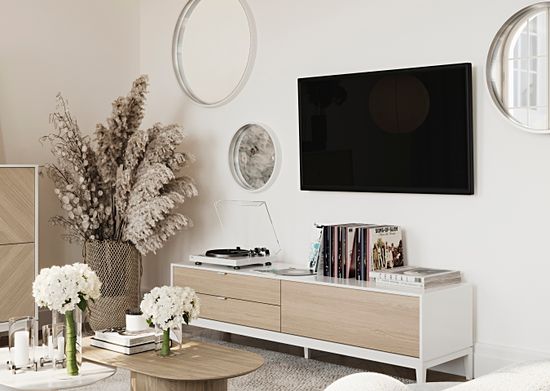 Тумба Fjord 1 дверь 2 ящика (белый)