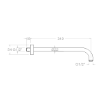 Кронштейн тропического душа настенный круглый B350NC никель
