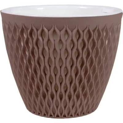 Кашпо для цветов пластиковое 3л d-17,1см «Версаль» Мокко