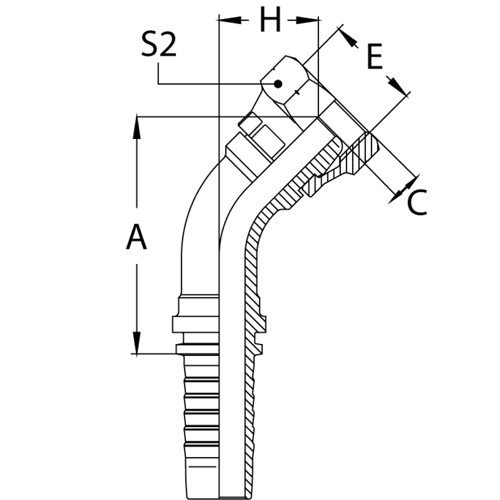 Фитинг DN 16 DK (Г) 27x1.5 (45) накидная гайка