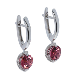 Серьги С Розовым Турмалином и Бриллиантами, E0013-1/33