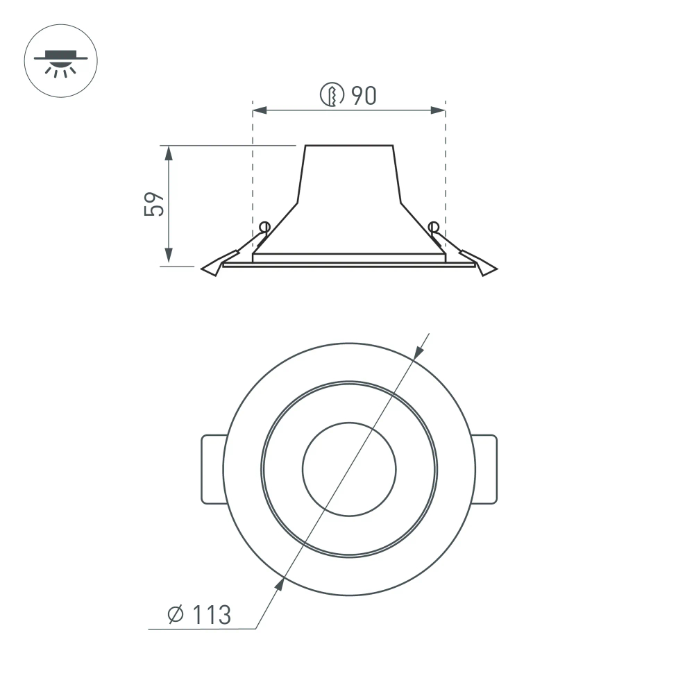 Светильник IM-STORM-R115-10W Day4000-MIX (WH, 80 deg, 230V) (Arlight, IP20 Металл, 3 года) 032431