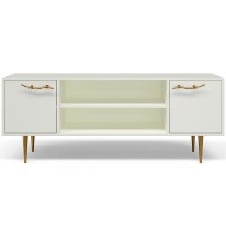 Тумба под ТВ Арт Колор matte 155см Стайл Голд Белый опал матовый