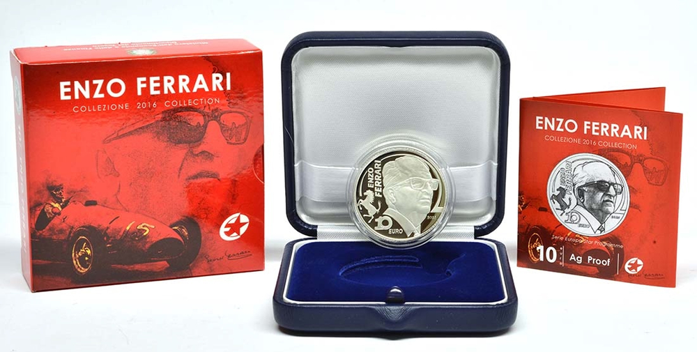 ИТАЛИЯ, 2016, 10 ЕВРО [СЕРЕБРО] [ENZO FERRARI]