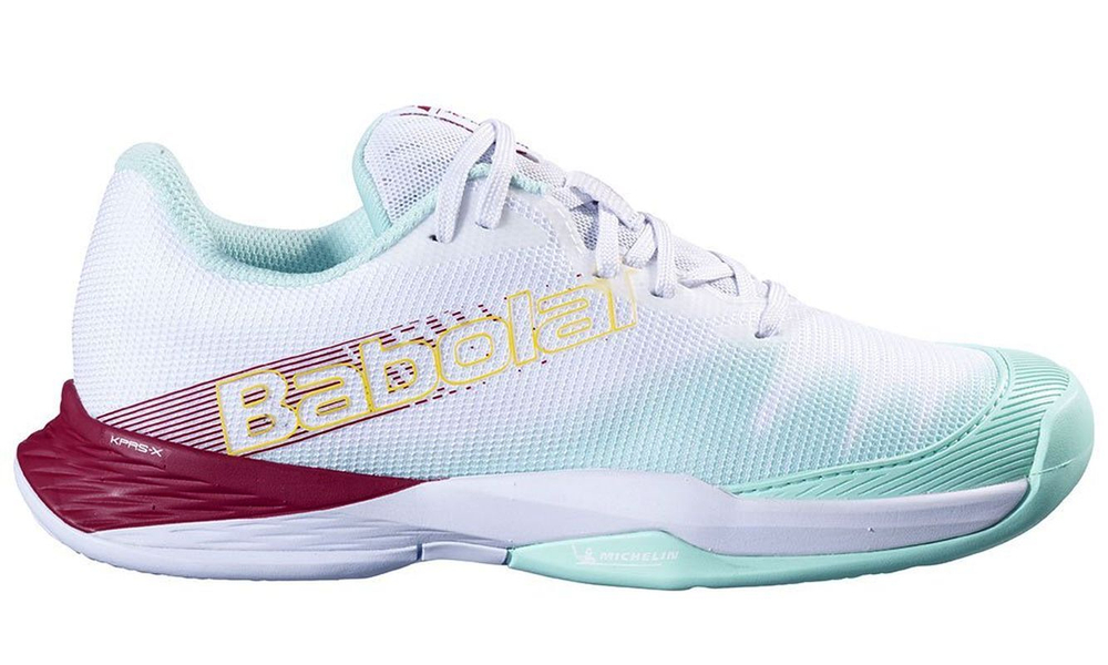 Детские кроссовки для Падел Babolat Jet Premura 2 JR - white/red dahlia