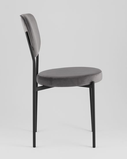 Стул обеденный Барбара велюр серый