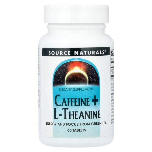 Source Naturals, кофеин + L-теанин, 60 таблеток