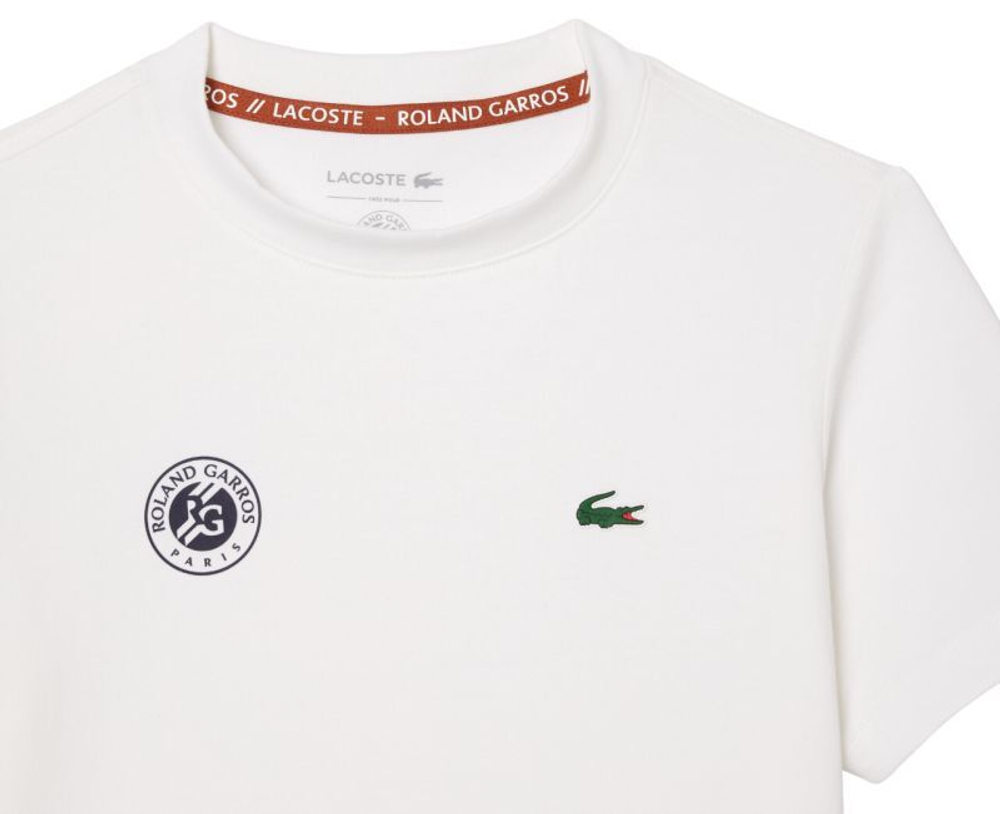Футболка для мальчика теннисная Lacoste Kids Roland Garros Edition Performance Ultra-Dry Jersey T-Shirt - white