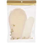 Мочалка - варежка массажная «SANTA MONIKA - SENDU», цвет белый, 18*22см (ZIP пакет)