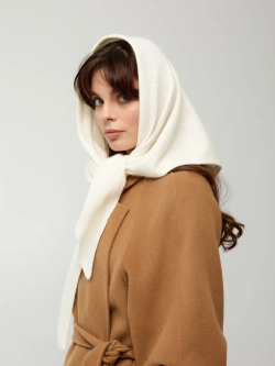 Оренбургский платок-косынка К820-02 экрю