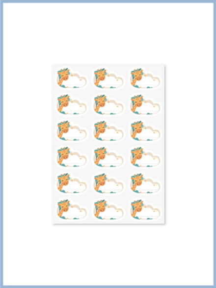 Термонаклейки детские Жираф (бежевый), 18 шт