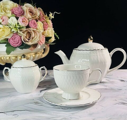 Lenardi 102-041 Чайный сервиз 16пр.250мл в под.уп.(х4)Фарфор