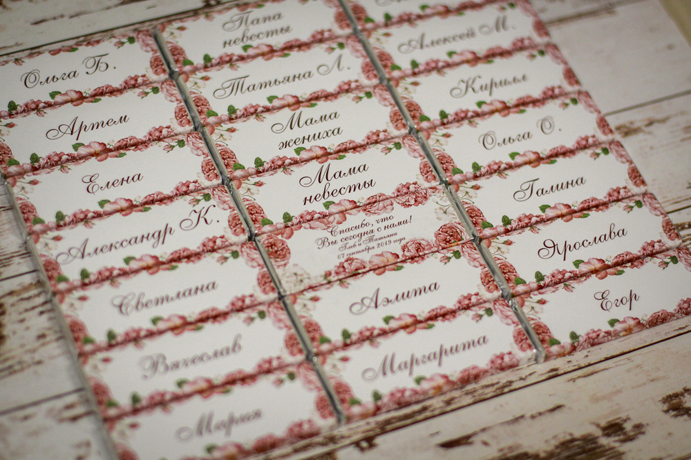 Именные шоколадные бонбоньерки