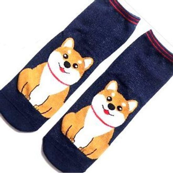 Носки "Щенок Сиба-ину", р-р 35-40 (синий)