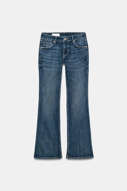 ZARA ДЖИНСЫ TRF BOOTCUT С НИЗКОЙ ПОСАДКОЙ, МОРСКОЙ СИНИЙ