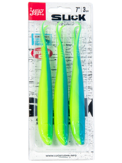 Виброхвост LJ 3D Slick Shad-V 7" (17.8 см), цвет T57, 3 шт.