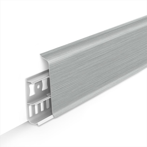 Плинтус пластиковый с кабель-каналом 70 Д Алюминий