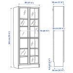 Книжный шкаф -  BILLY / OXBERG IKEA/ БИЛЛИ/ ОКСБЕРГ ИКЕА,80х30х202 см,  темно-коричневый