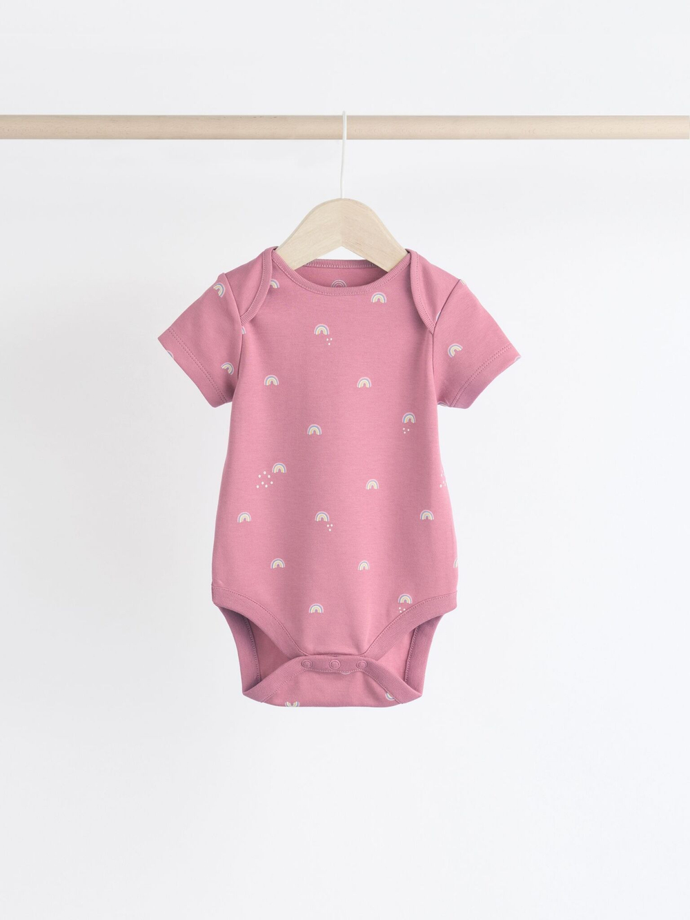 Боди с коротким рукавом для малышей Next N95-289, 7 шт., Белый, Розовый, Салатовый