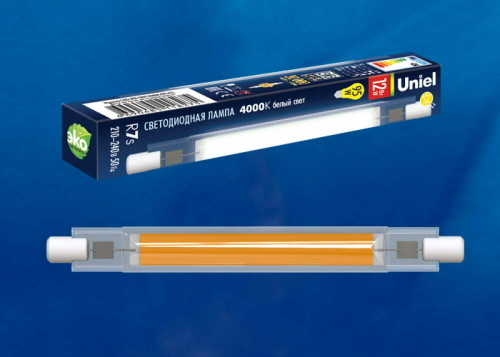 LED-J118-12W/4000K/R7s/CL GLZ07TR Лампа светодиодная, прозрачная. Белый свет (4000К). Картон. ТМ Uniel.