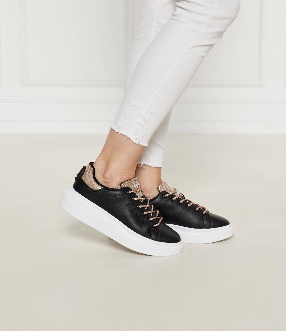 Кожаные кроссовки Just Cavalli - черный(77RA3SB1ZPA66)