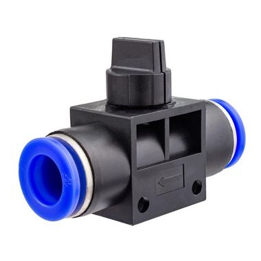 Фитинг для пластиковых трубок с краном 12x12мм