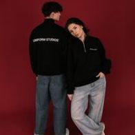 Cвитшот UNIFORM Half-zip Heavy STUDIOS, черный