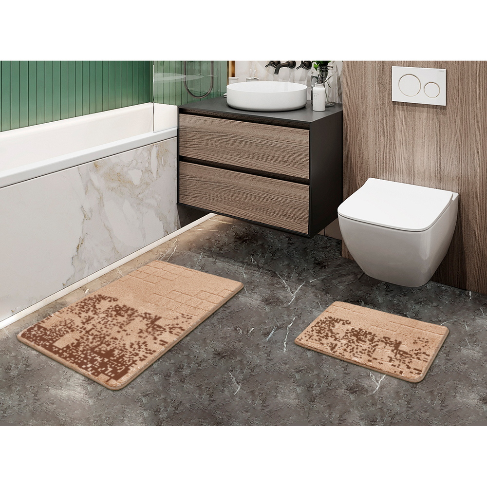 Набор ковриков д/ванной Shahintex Vintage  60*100+60*50 бисквитный (01)