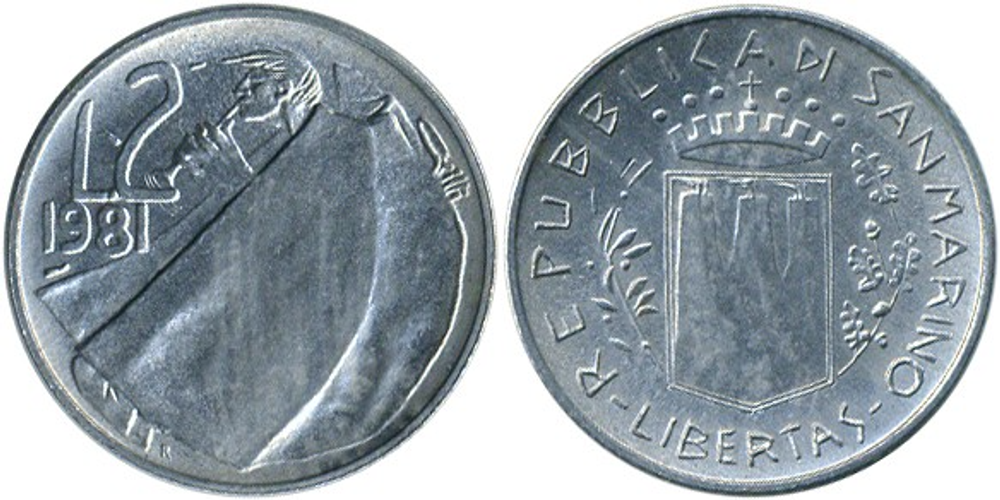 Сан-Марино 2 лиры, 1981 Мир