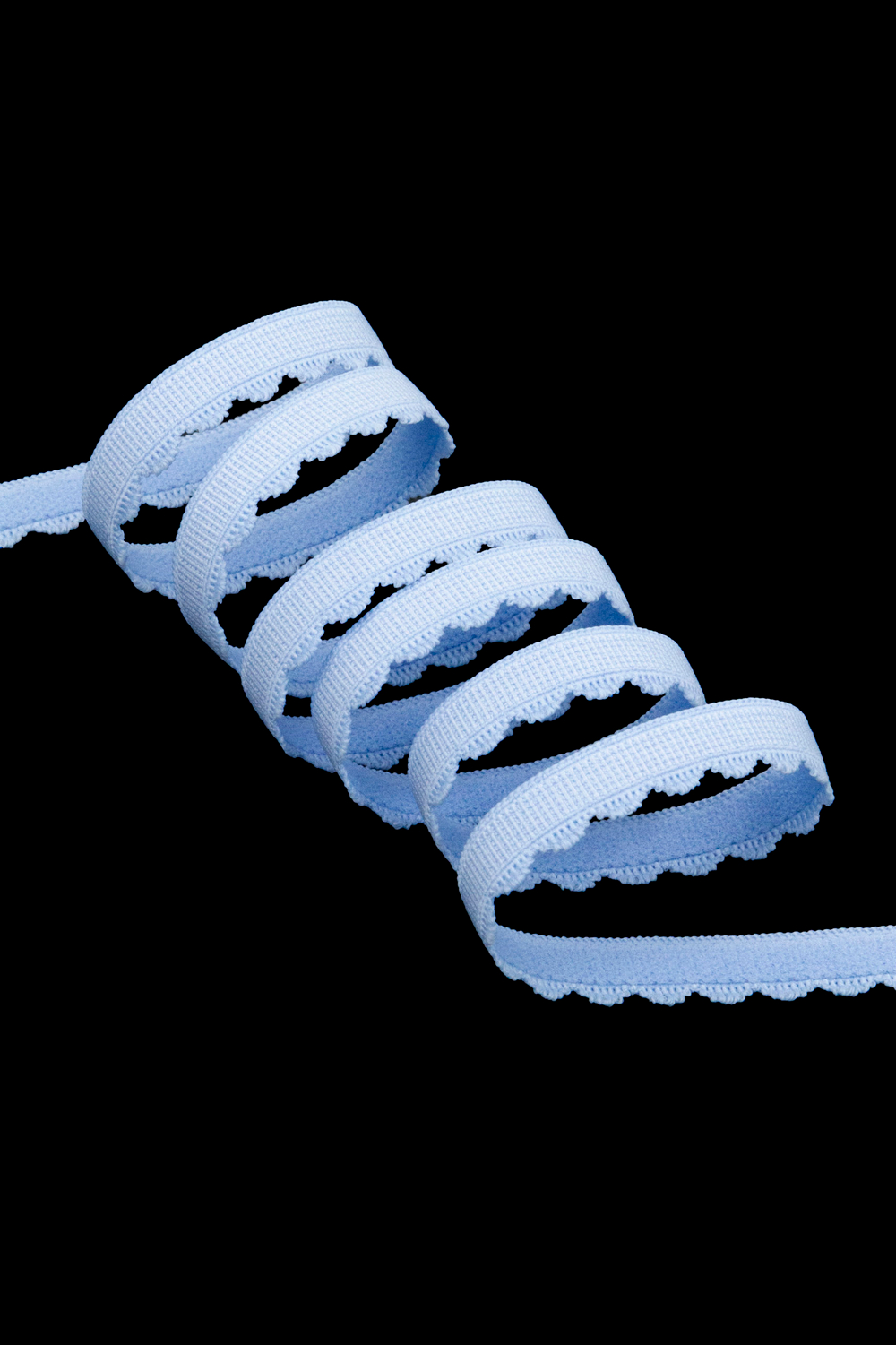 Резинка отделочная голубая ажурная ширина 10 мм с учетом фестона Млечный Путь Lauma (Латвия)