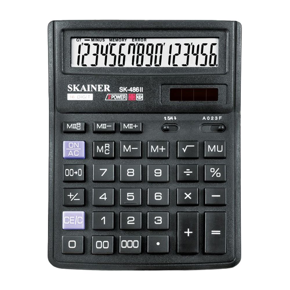 Калькулятор настольный SKAINER 16 Bit, LCD, 19.2*14.3*3.9 см, чёрный Калькулятор настольный SKAINER 16 Bit, LCD, 19.2*14.3*3.9 см, чёрный