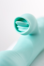 Вибратор с клиторальным стимулятором и язычком Milo мятный 20 см