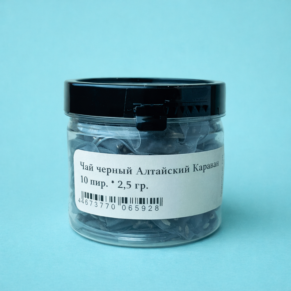 Чай черный Алтайский Караван 10 пирамидок (10*2,5 гр) в банке для набора