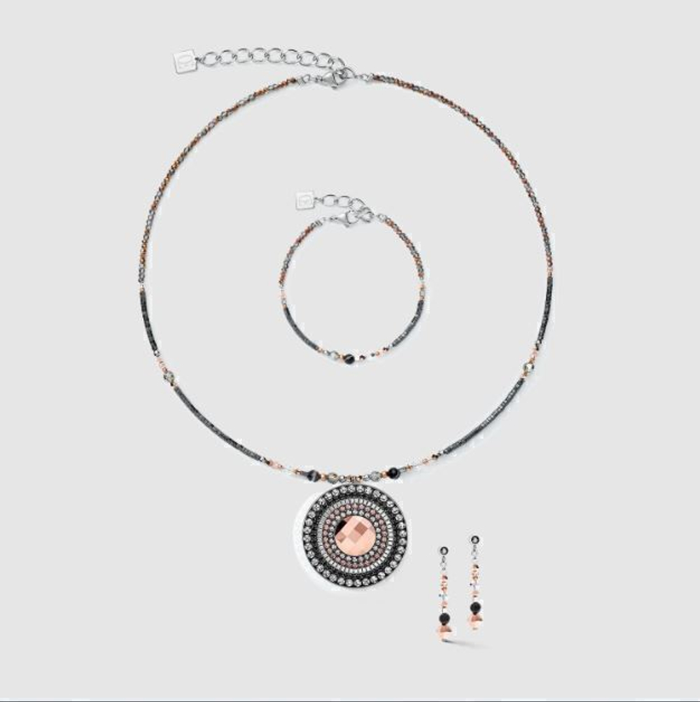 Серьги Coeur de Lion Grey-Crystal 5035/21-1218