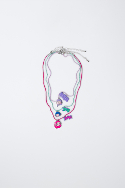 ZARA НАБОР ИЗ ТРЕХ ЦЕПОЧЕК KPOP DEMON HUNTERS™ NETFLIX ©, РАЗНОЦВЕТНЫЙ