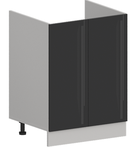 Кухня Модуль ШНМ 600 Ликата / Графит Глянец