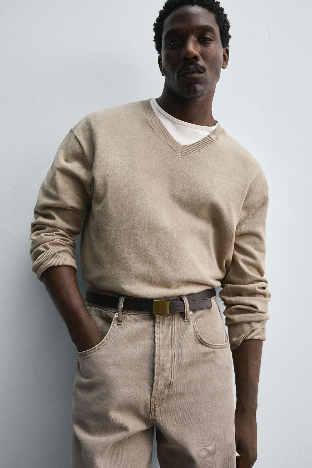 ZARA КОЖАНЫЙ РЕМЕНЬ С ПРЯЖКОЙ - LIMITED EDITION, ТЕМНО-КОРИЧНЕВЫЙ