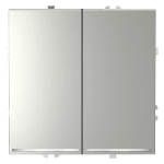 Выключатель встраиваемый VOLTUM S70 двухклавишный с подсветкой 10А, (сталь)