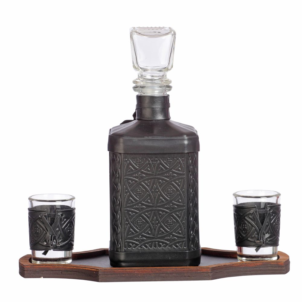 Графин «Нефтегаз-4» с накладкой покрытой золотом 999 пробы