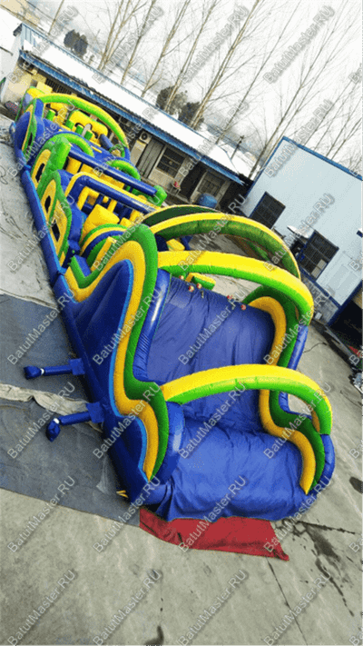 Надувной батут "Длинная полоса препятствий" 20*4*5 м