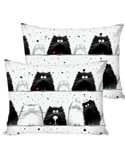 Постельное белье "Tomcat" евро наволочки 50х70 2шт Простынь на резинке 180х200 см Пододеяльник 200х215 см Сказка сатин