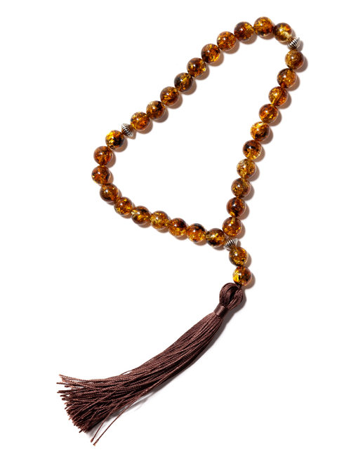 Мужские чётки из натурального янтаря, диаметр камня 9 мм. Четки ручной работы из Калининграда