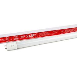 Лампа светодиодная ЭРА RED LINE ECO LED T8-24W-840-G13-1500mm G13 24Вт трубка стекло нейтральный белый свет | Лампы cветодиодные Линейные  (T8)