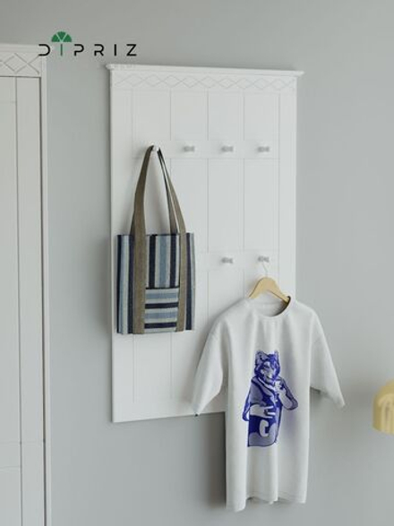 Вешалка настенная Индра из МДФ, белая