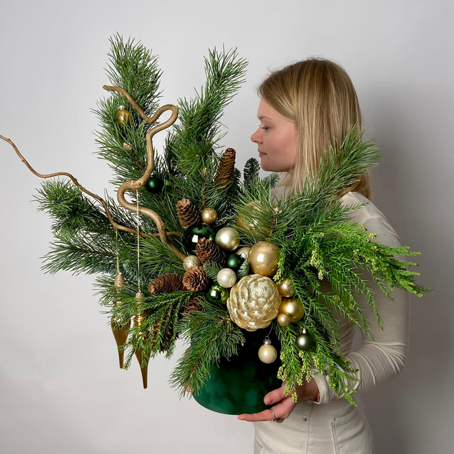 Композиция из хвои Зеленый бархат