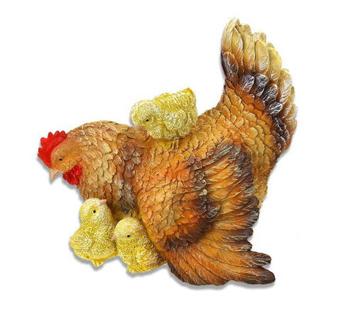 Фигурка Курочка с цыплятами сидячая (полистоун)